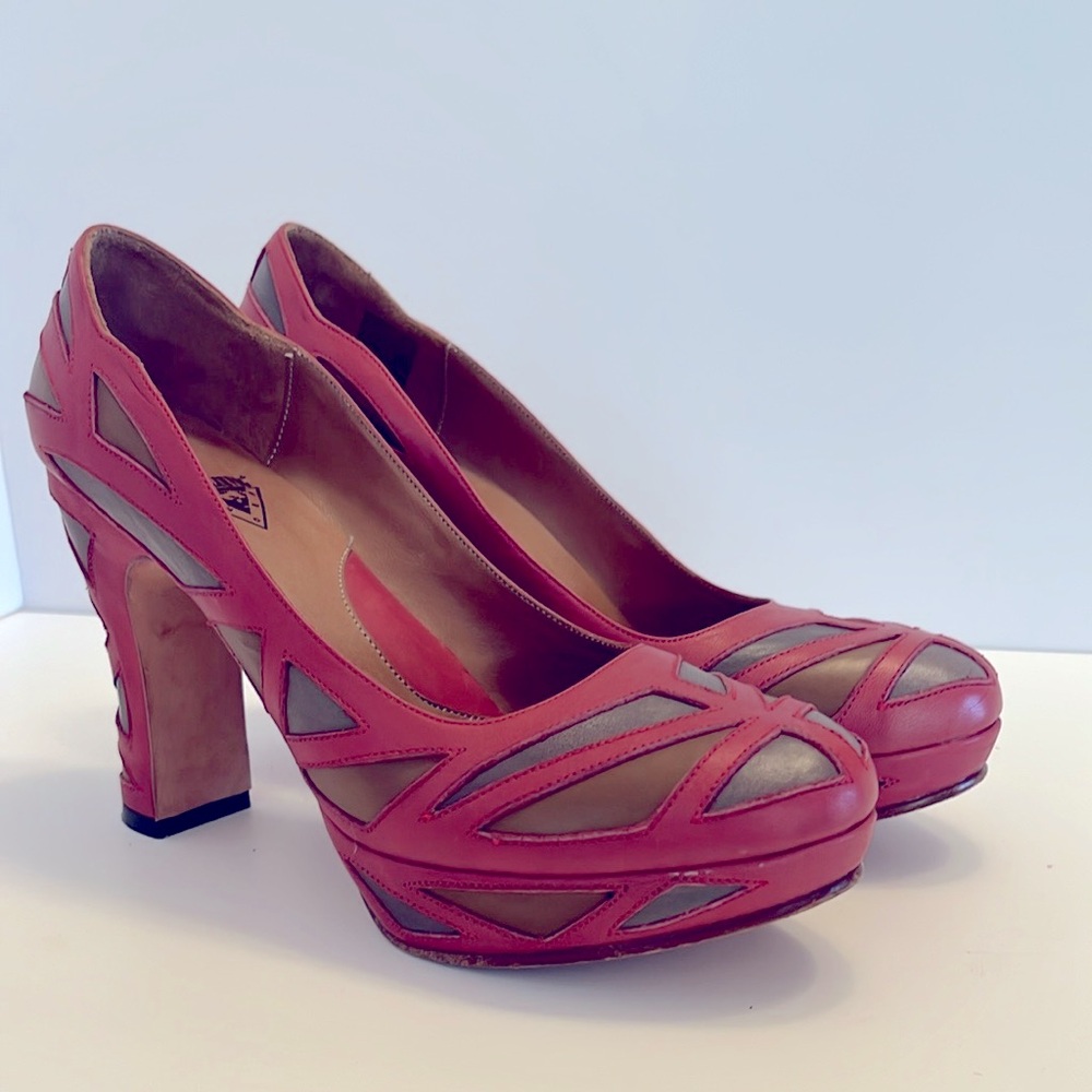 John Fluevog Miracle Meera patchwork platform heels9.5w